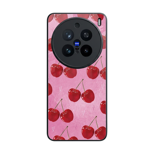 Cherrylicious back phone cover | glass case for vivo x200 pro