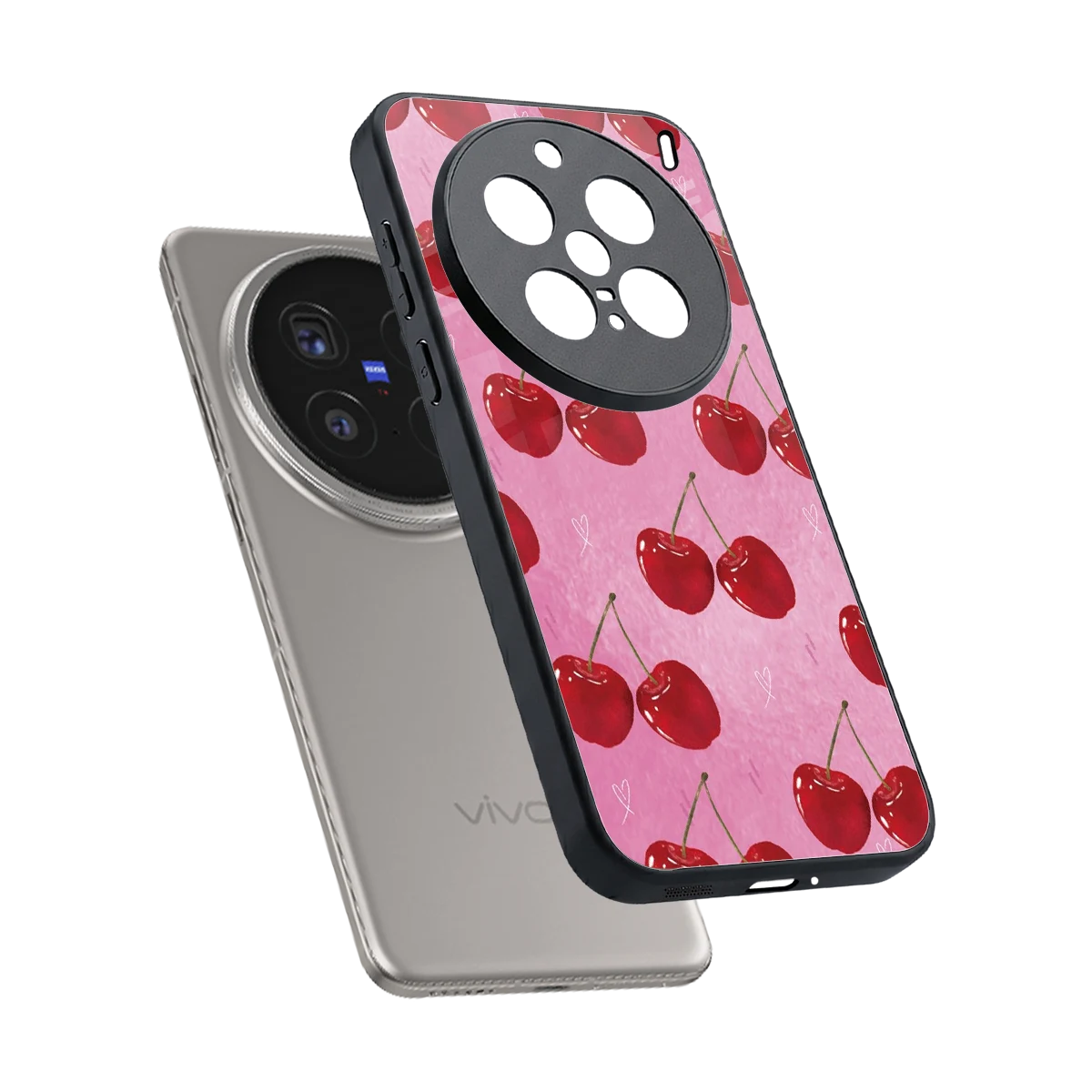 Cherrylicious sleek vivo x200 pro cover with tempered glass back and TPU edges