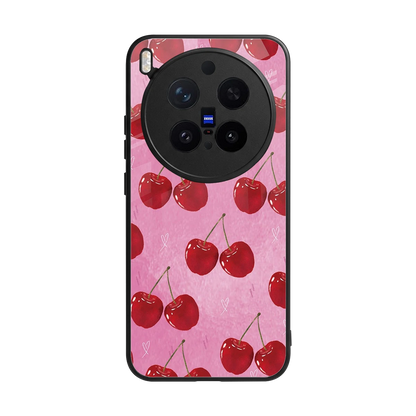 Cherrylicious back phone cover | glass case for vivo x300 pro