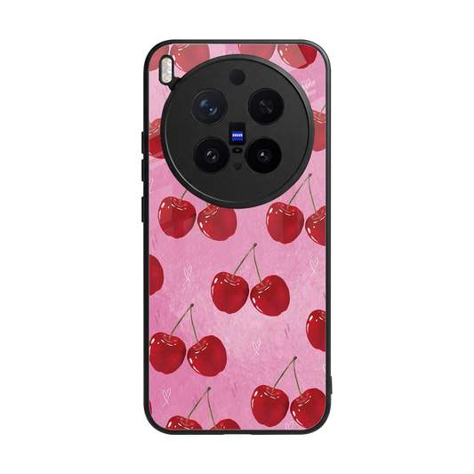 Cherrylicious back phone cover | glass case for vivo x300 pro