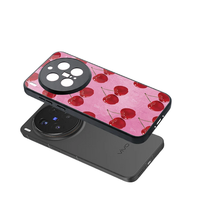 Cherrylicious sleek vivo x300 pro cover with tempered glass back and TPU edges