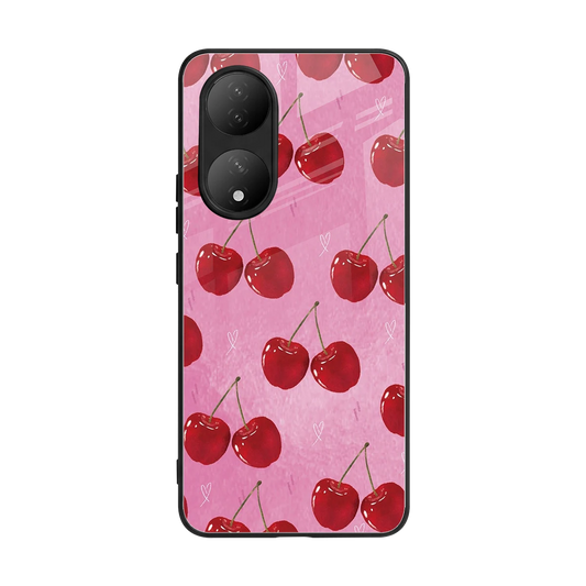 Cherrylicious back phone cover | glass case for Vivo-y100