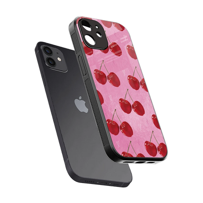 Cherrylicious sleek iphone 12 cover with tempered glass back and TPU edges