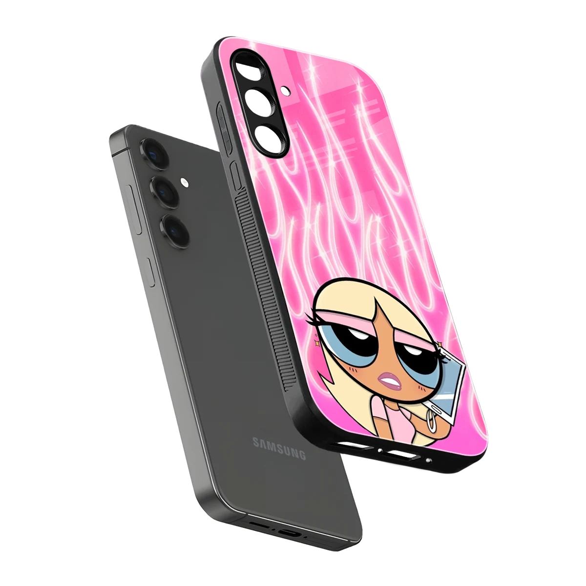 Chic Blaze sleek samsung galaxy m35 5g cover with tempered glass back and TPU edges