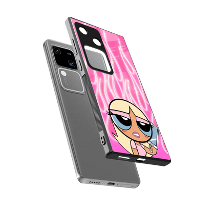 Chic Blaze sleek vivo v30 cover with tempered glass back and TPU edges
