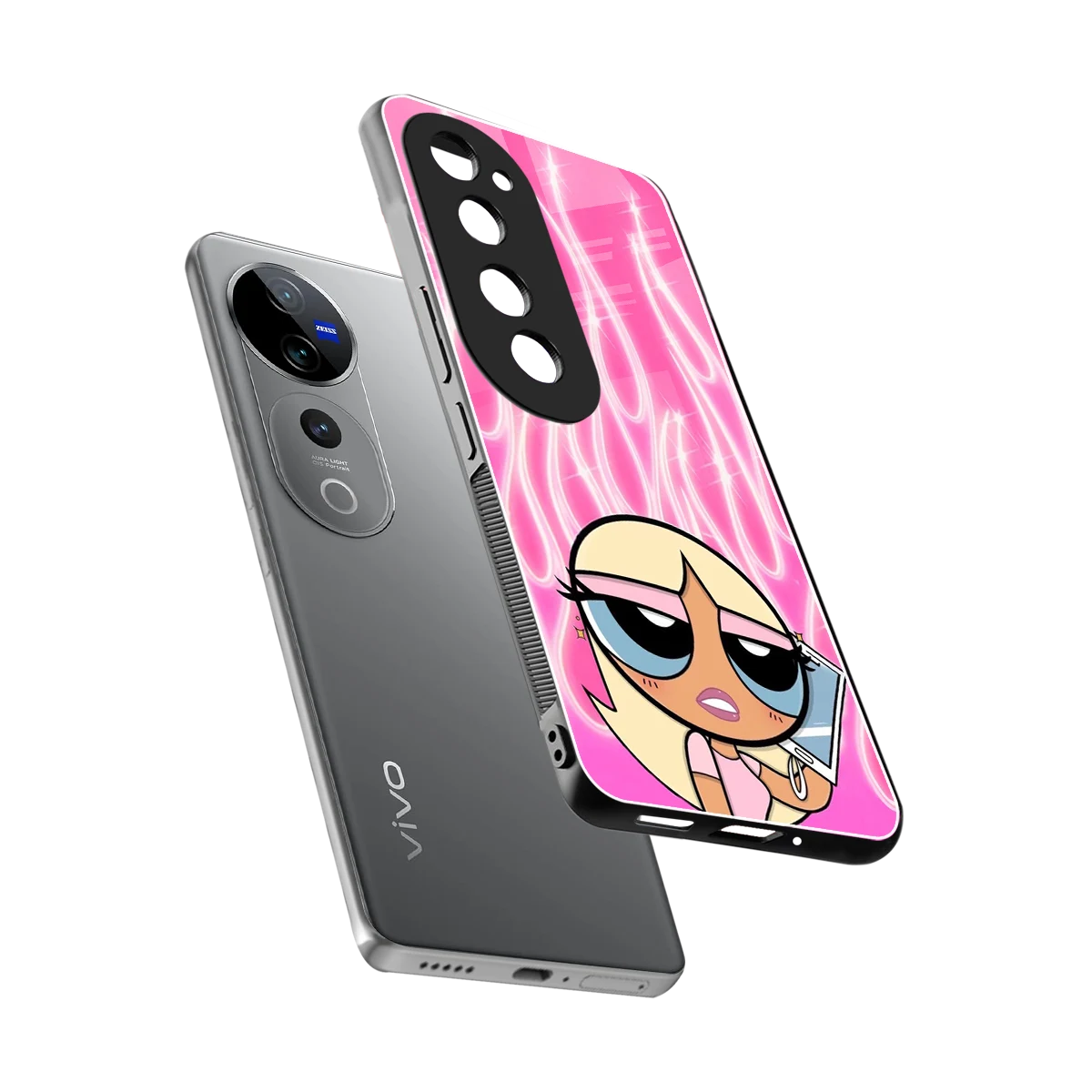 Chic Blaze sleek vivo v40 pro cover with tempered glass back and TPU edges