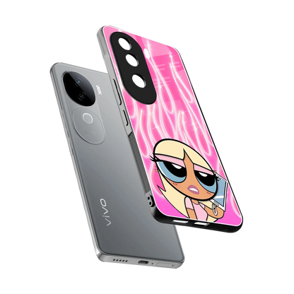 Chic Blaze sleek vivo v40e cover with tempered glass back and TPU edges