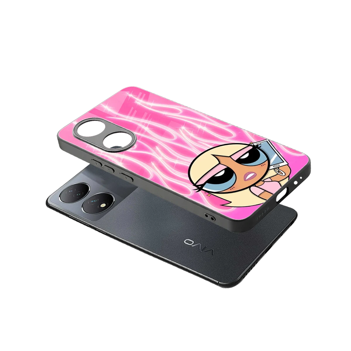 Chic Blaze sleek Vivo-y100 cover with tempered glass back and TPU edges