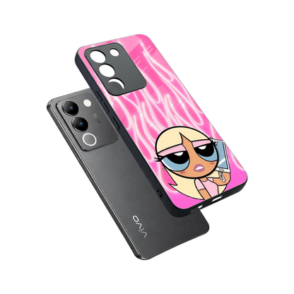 Chic Blaze sleek vivo y200 5g cover with tempered glass back and TPU edges