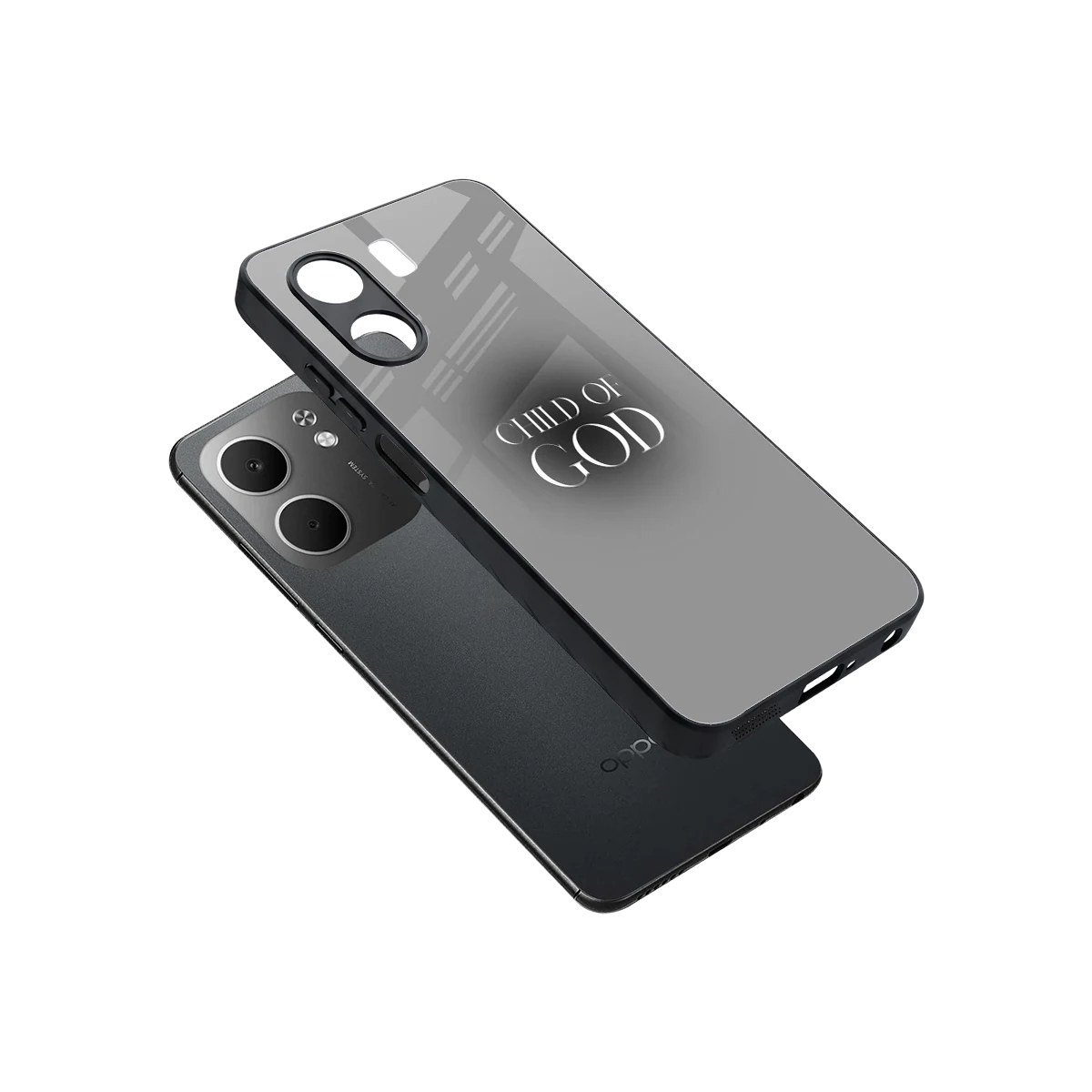 Child Of God sleek oppo a5x 5g cover with tempered glass back and TPU edges
