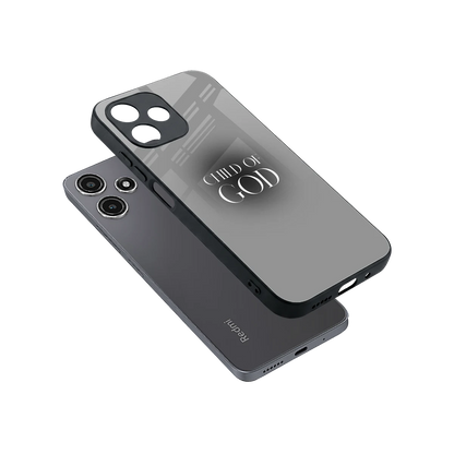Child Of God sleek redmi 12 5g cover with tempered glass back and TPU edges