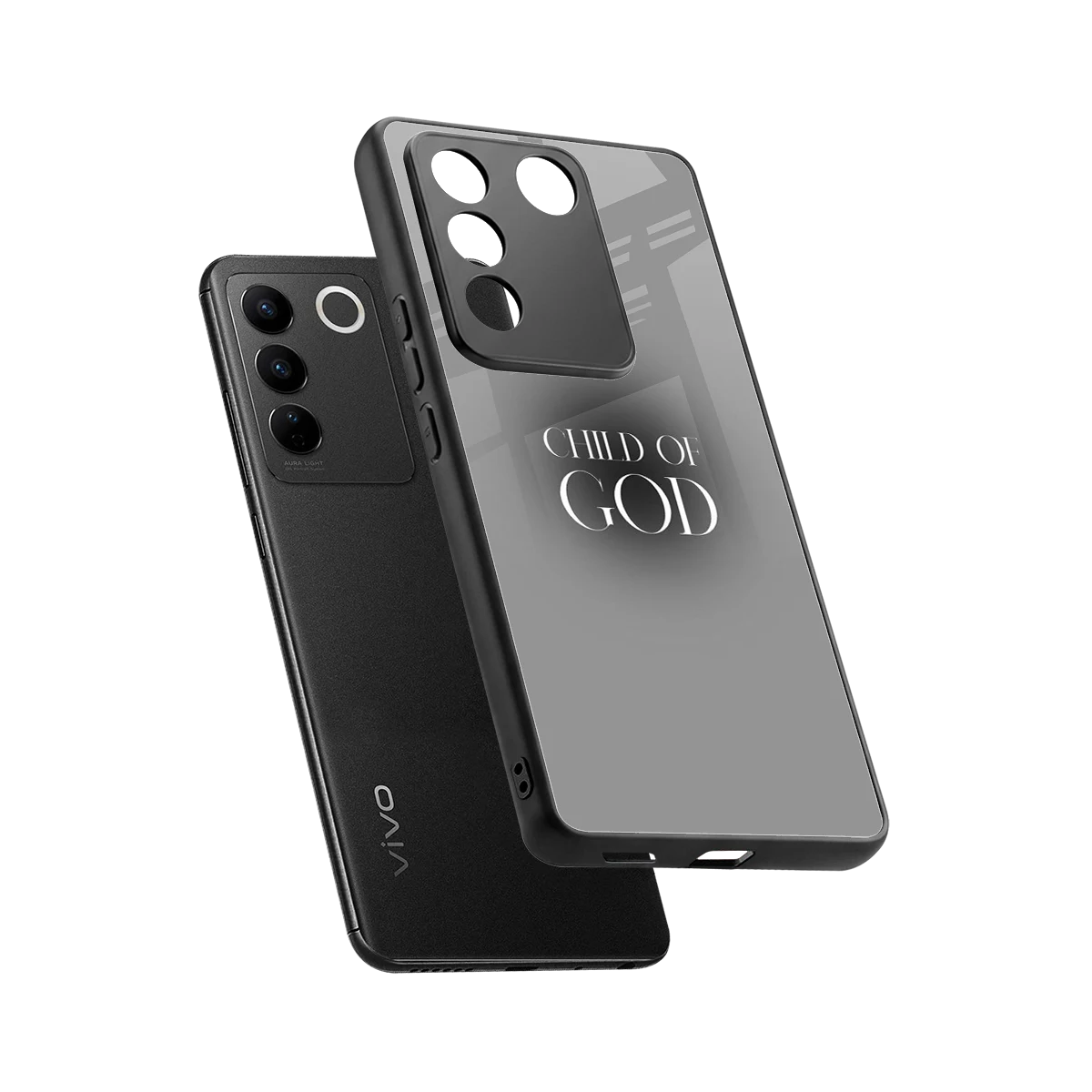 Child Of God sleek vivo v27 5g cover with tempered glass back and TPU edges
