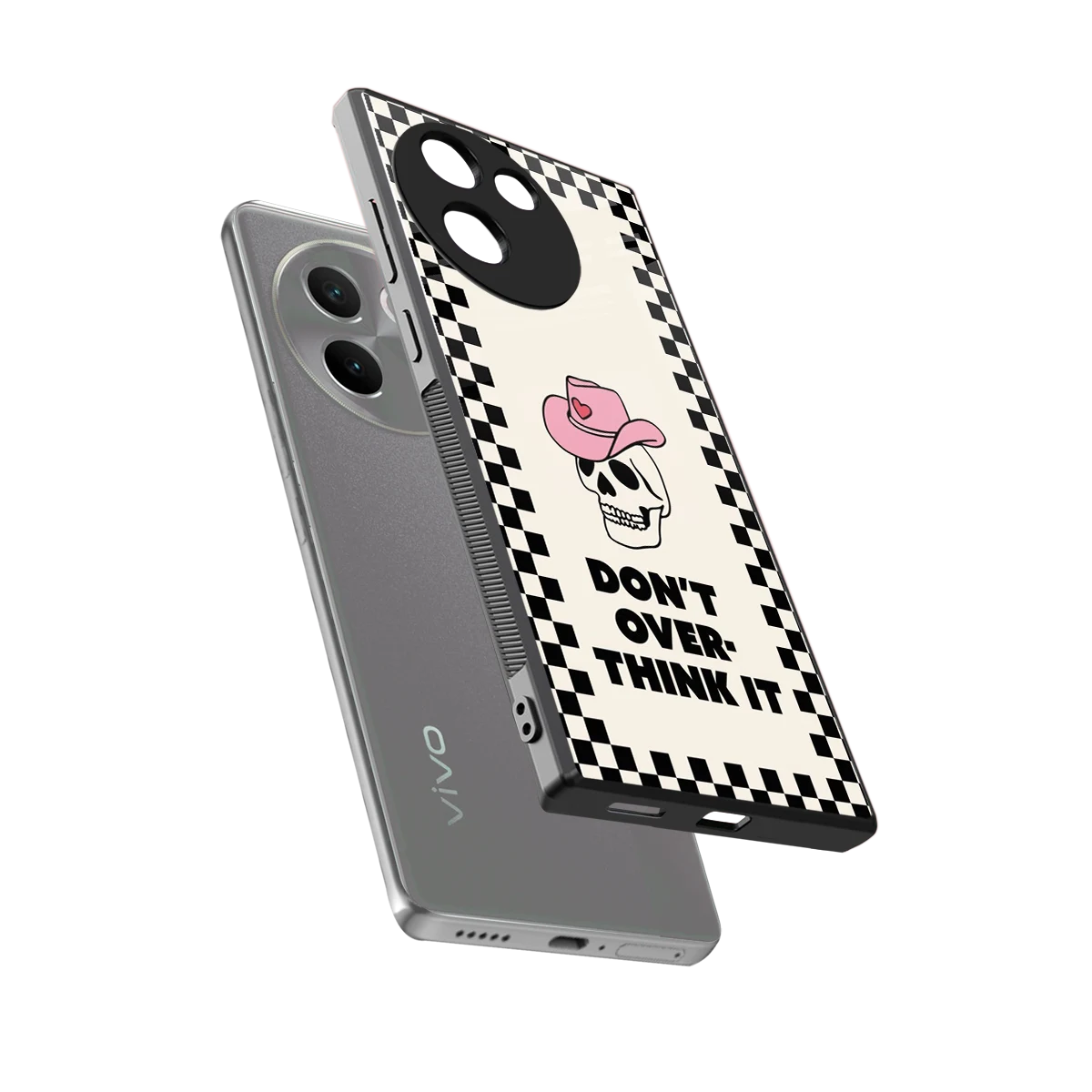 Chill Mode sleek vivo v30e cover with tempered glass back and TPU edges