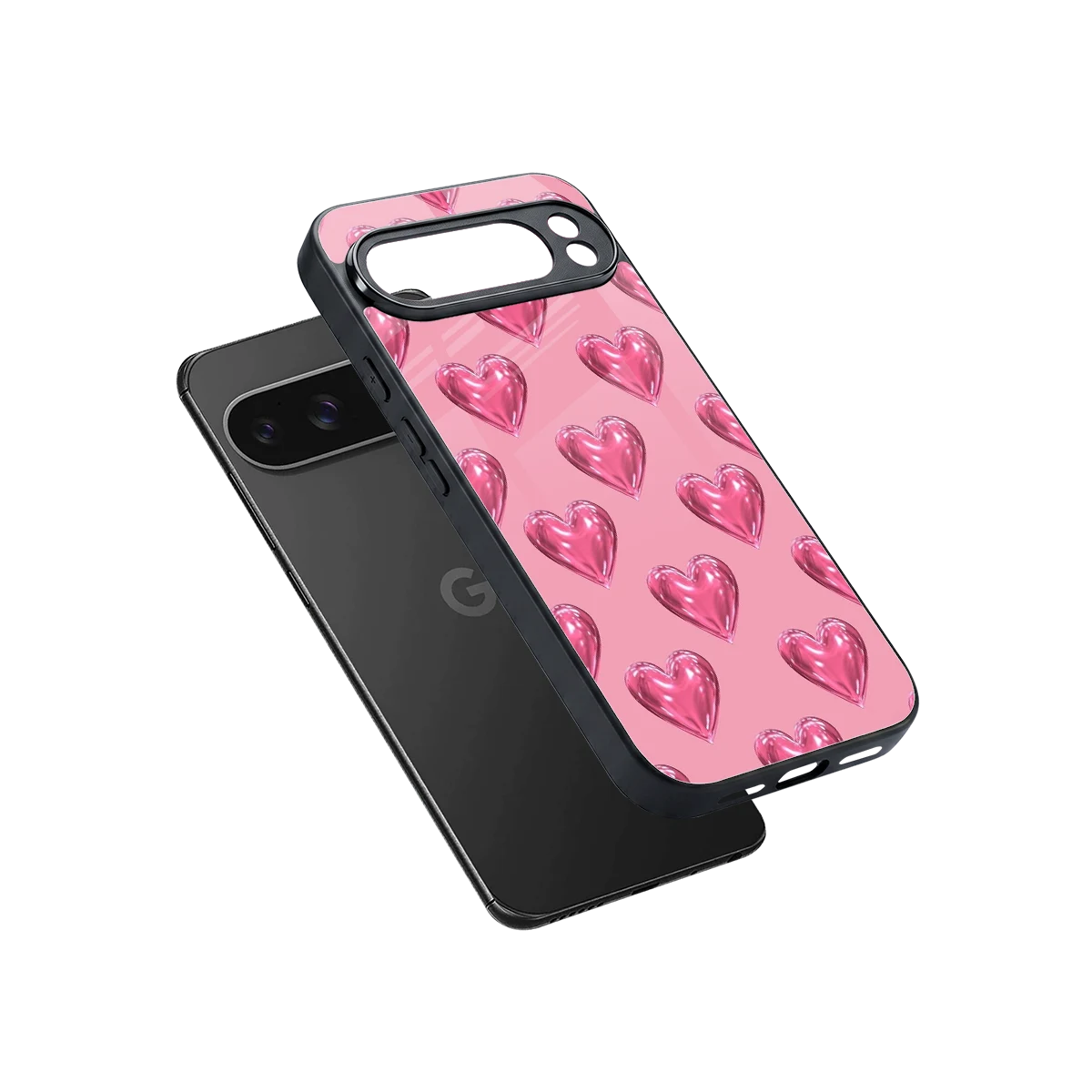 Chrome Blush sleek google pixel 10 pro xl cover with tempered glass back and TPU edges