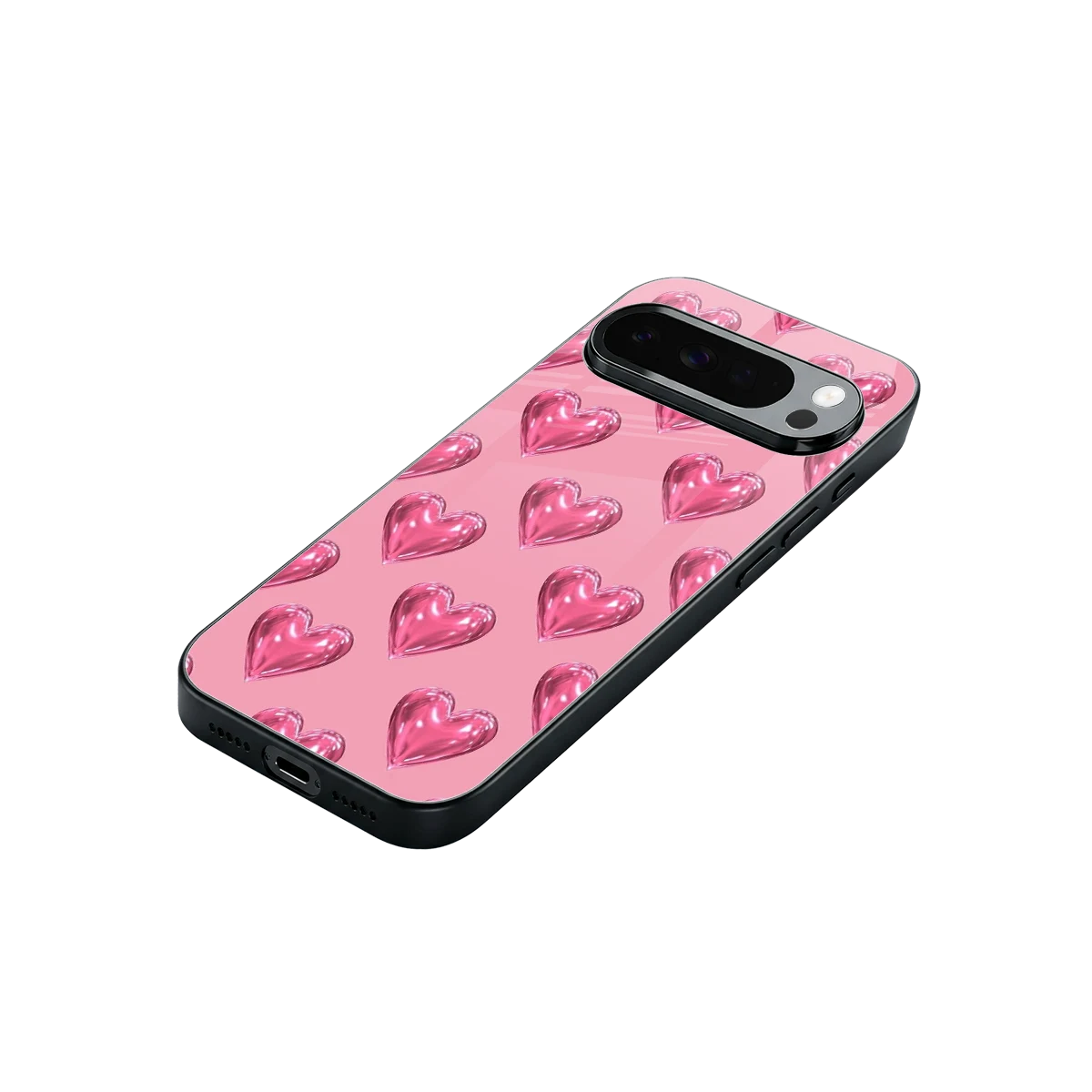 Chrome Blush stylish phone case for google pixel 10 pro xl | glossy glass and slim fit
