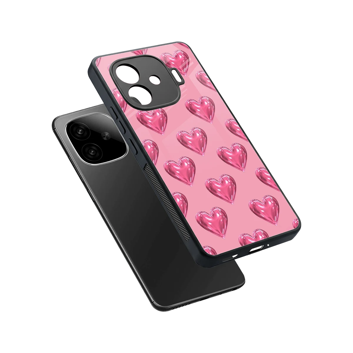 Chrome Blush sleek iqoo neo 10r 5g cover with tempered glass back and TPU edges