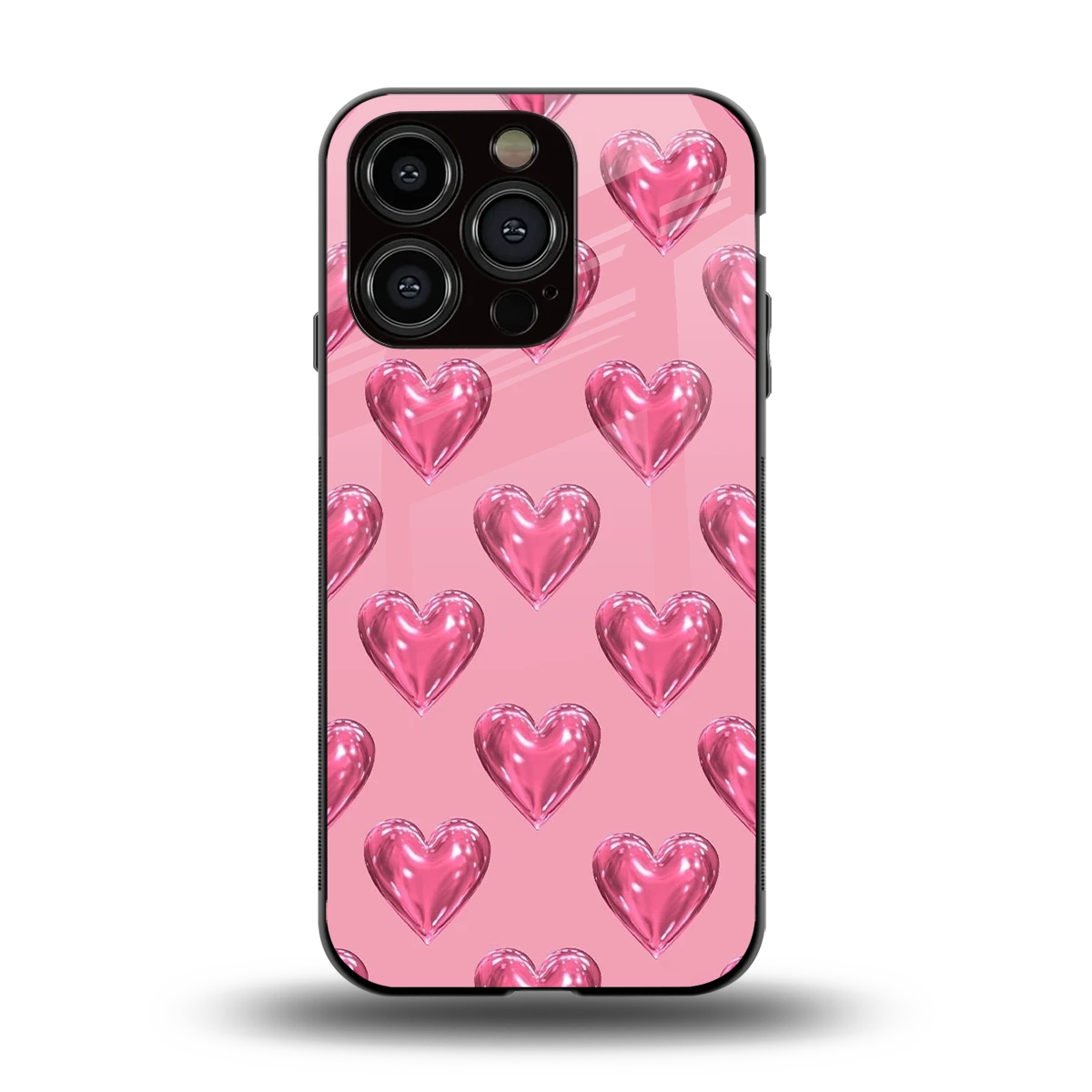 Chrome Blush back phone cover | glass case for iphone 13 pro