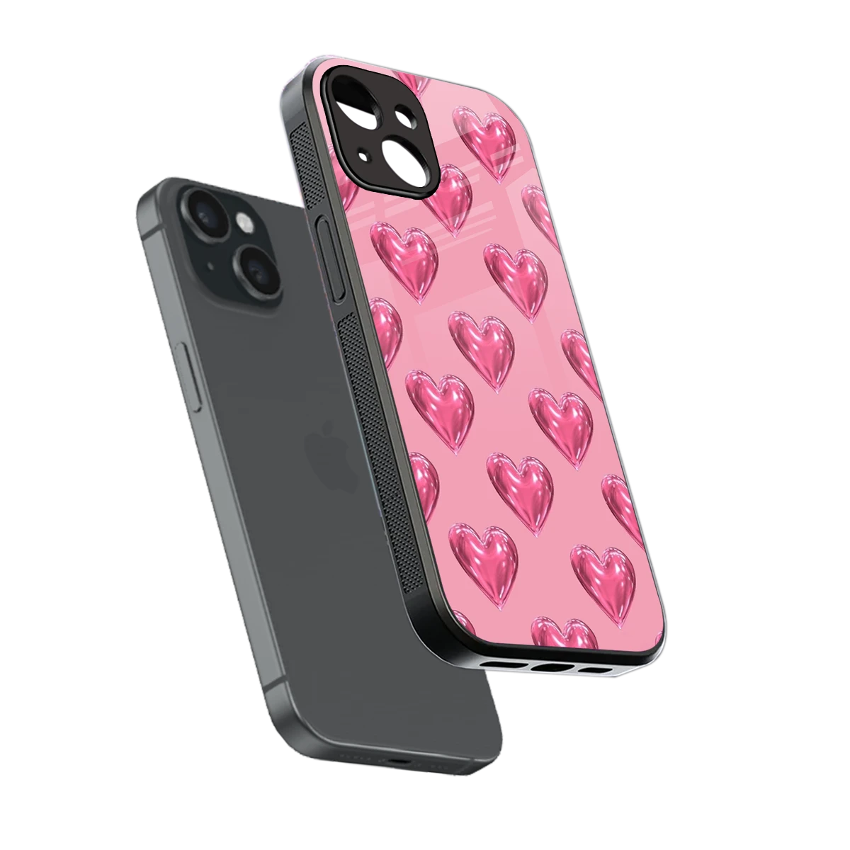 Chrome Blush sleek iphone 13 cover with tempered glass back and TPU edges