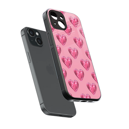 Chrome Blush sleek iphone 14 cover with tempered glass back and TPU edges