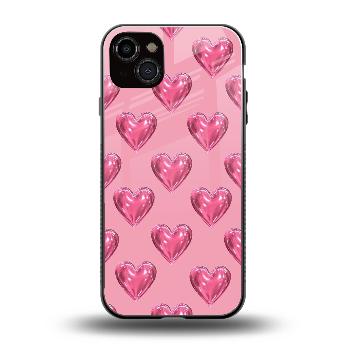 Chrome Blush back phone cover | glass case for iphone 14 plus