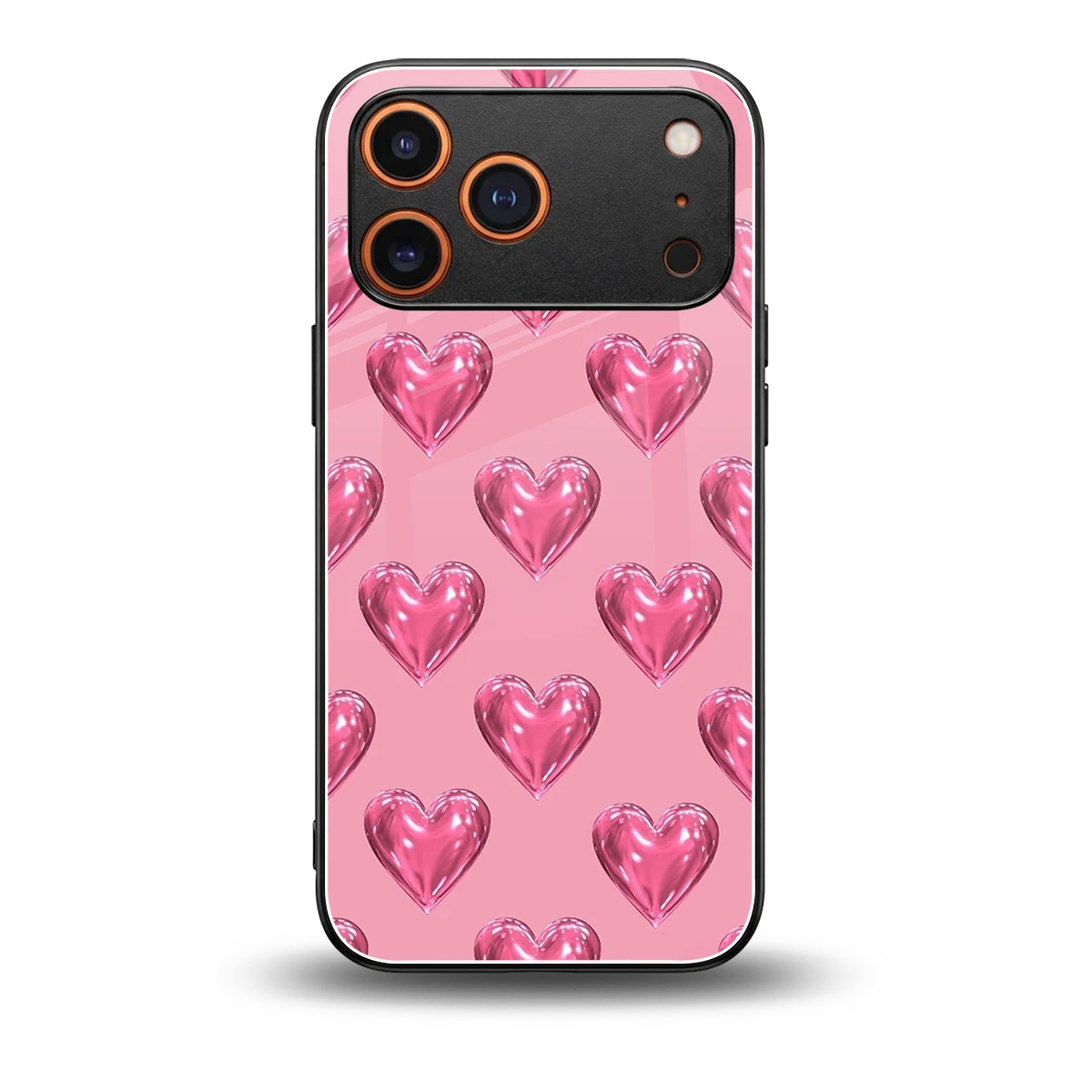 Chrome Blush back phone cover | glass case for iphone 17 pro max