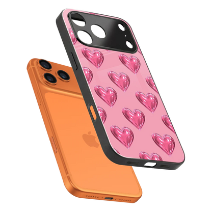 Chrome Blush sleek iphone 17 pro max cover with tempered glass back and TPU edges