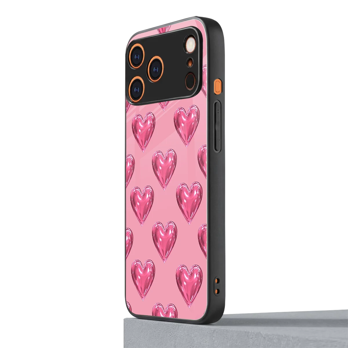 Chrome Blush iphone 17 pro max mobile cover | shockproof glass phone case