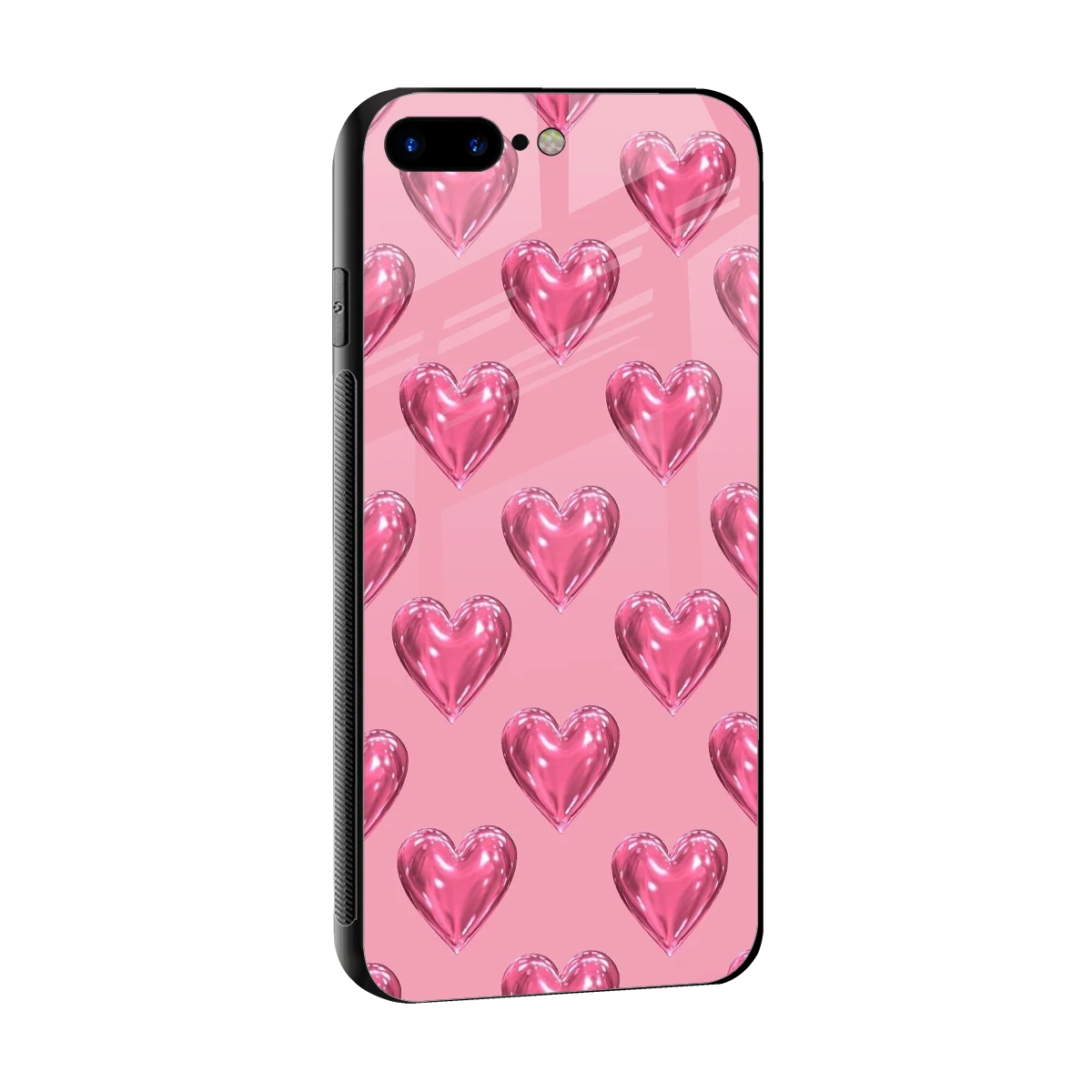 Chrome Blush sleek iphone 8 plus cover with tempered glass back and TPU edges