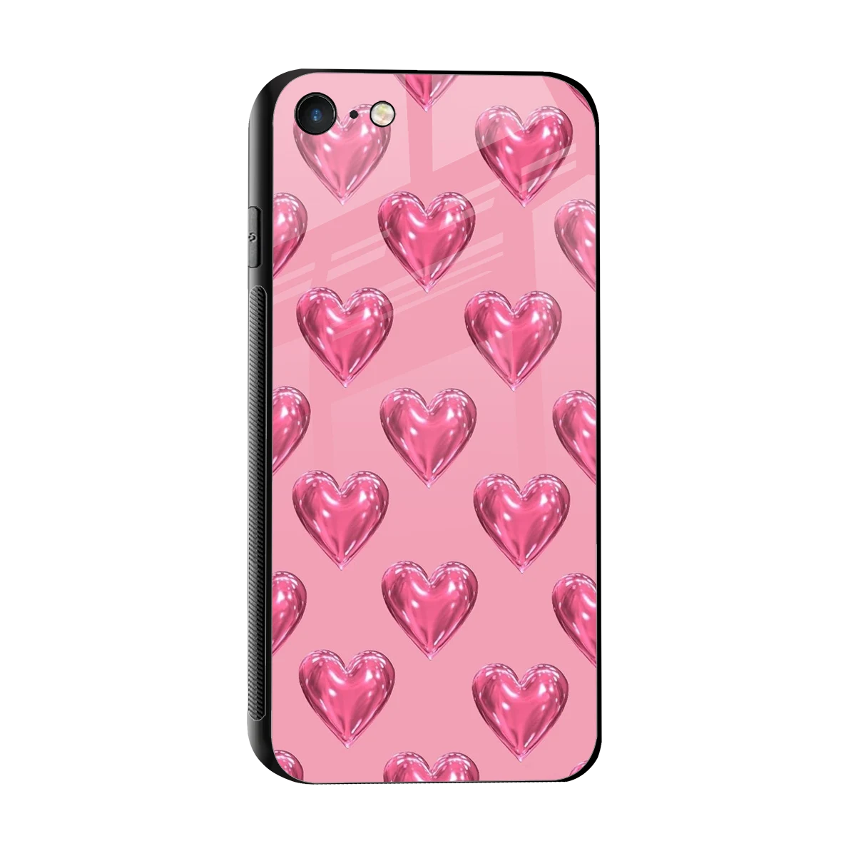 Chrome Blush sleek iphone 7 cover with tempered glass back and TPU edges