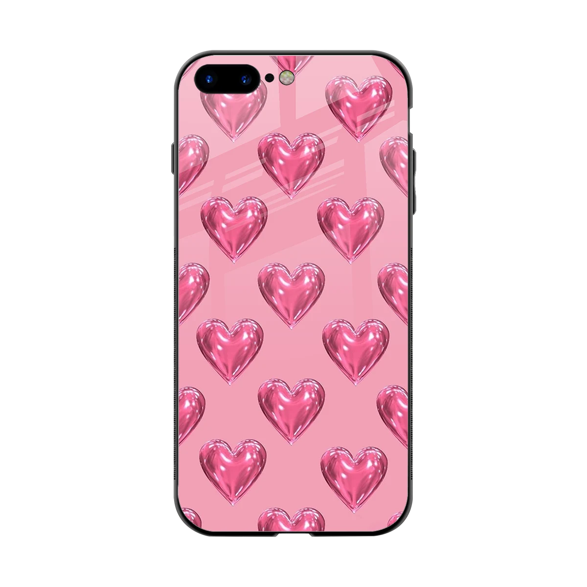 Chrome Blush back phone cover | glass case for iphone 8 plus
