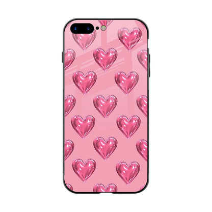 Chrome Blush back phone cover | glass case for iphone 8 plus