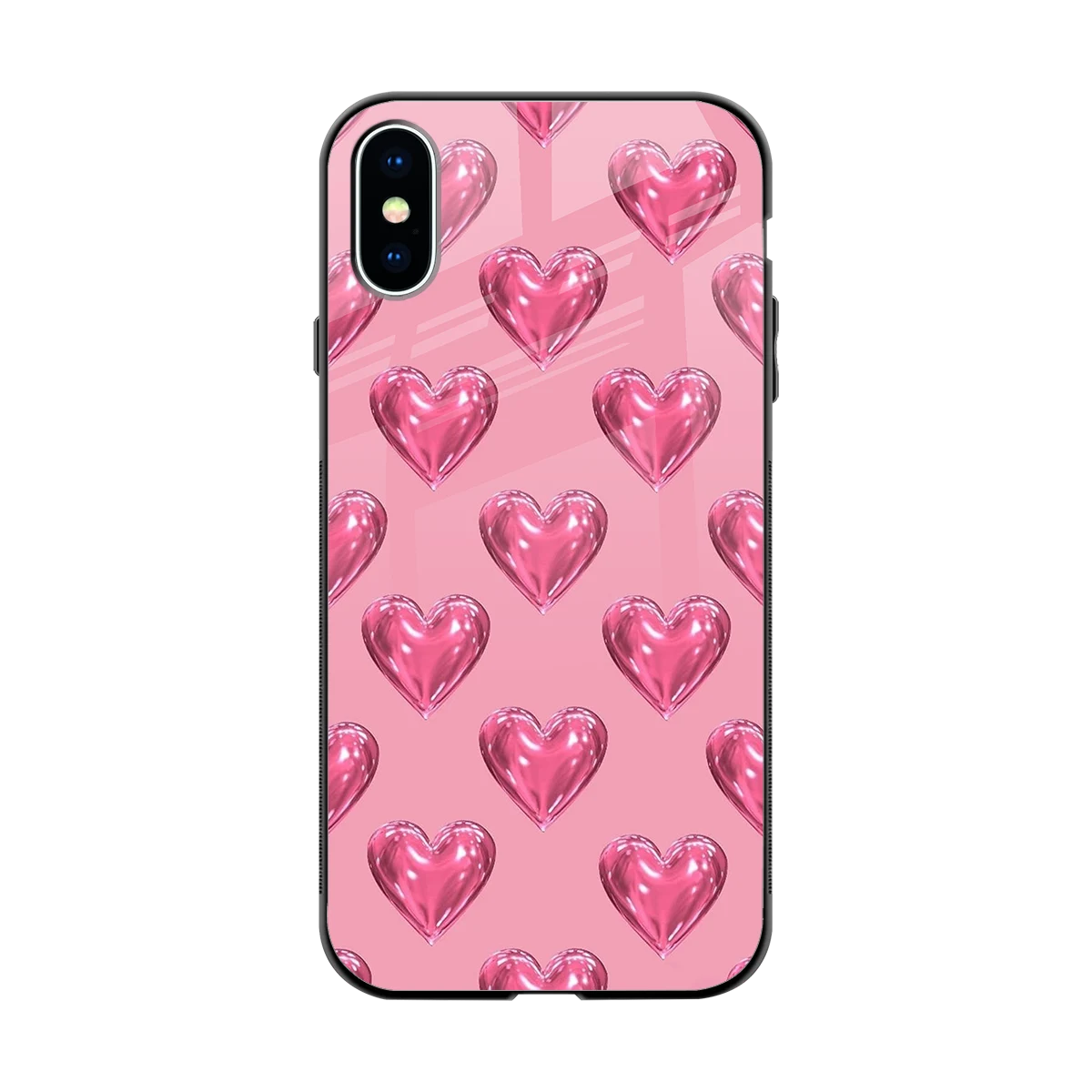 Chrome Blush back phone cover | glass case for iphone x