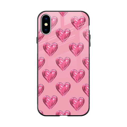 Chrome Blush back phone cover | glass case for iphone x