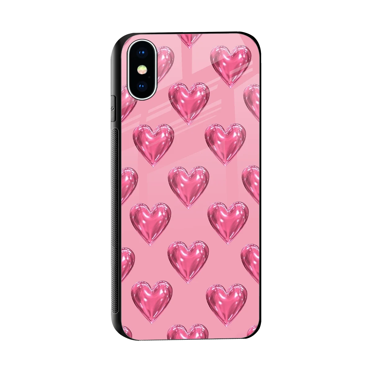 Chrome Blush sleek iphone x cover with tempered glass back and TPU edges