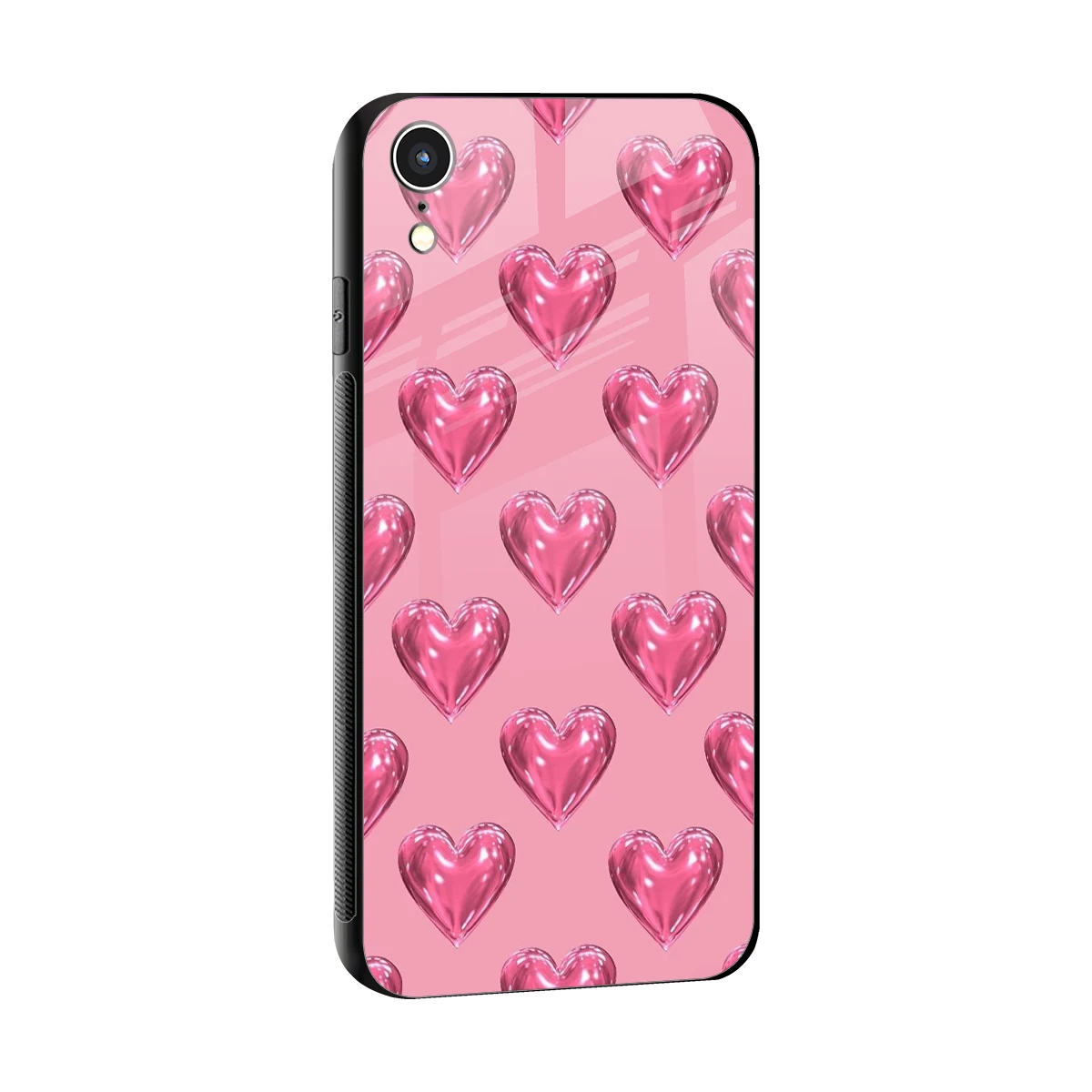 Chrome Blush sleek iphone xr cover with tempered glass back and TPU edges
