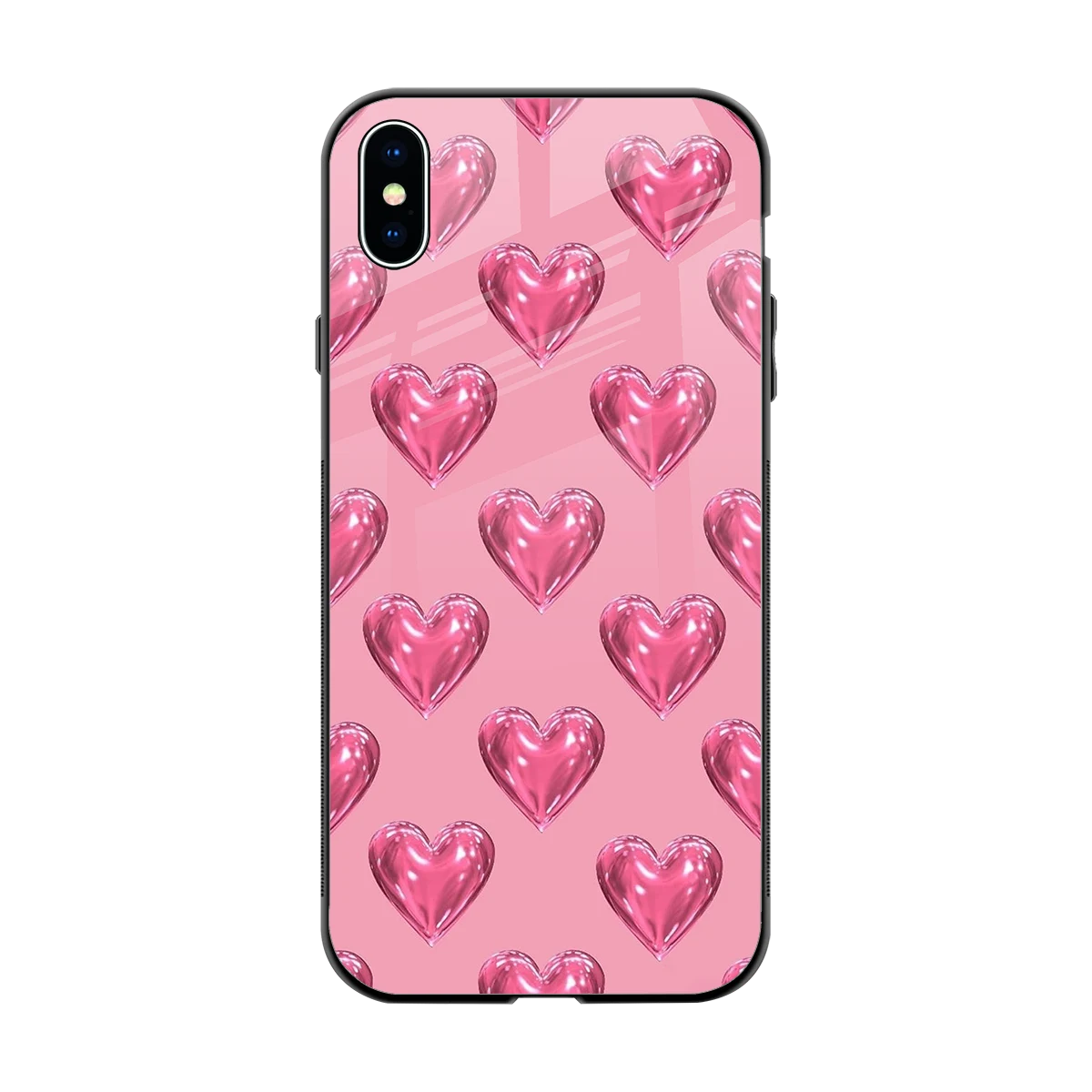 Chrome Blush back phone cover | glass case for iphone xs max