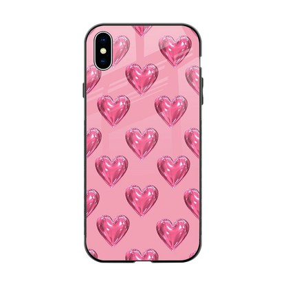 Chrome Blush back phone cover | glass case for iphone xs max