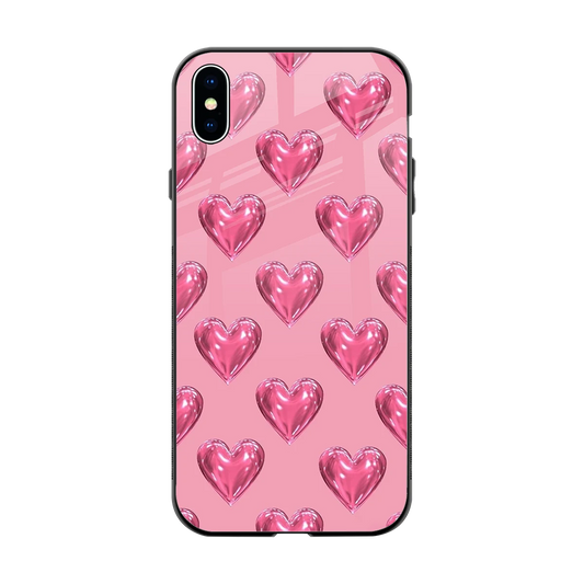 Chrome Blush back phone cover | glass case for iphone xs max