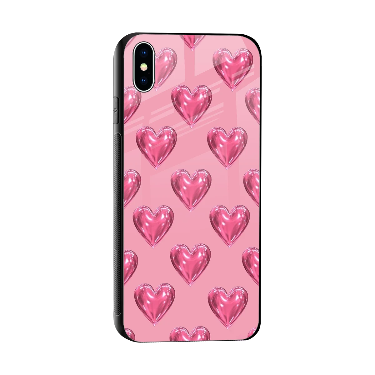 Chrome Blush sleek iphone xs max cover with tempered glass back and TPU edges