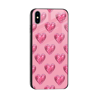 Chrome Blush sleek iphone xs max cover with tempered glass back and TPU edges