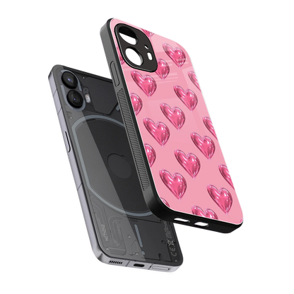 Chrome Blush sleek nothing phone 2 cover with tempered glass back and TPU edges