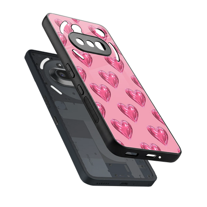 Chrome Blush sleek nothing phone 3a cover with tempered glass back and TPU edges