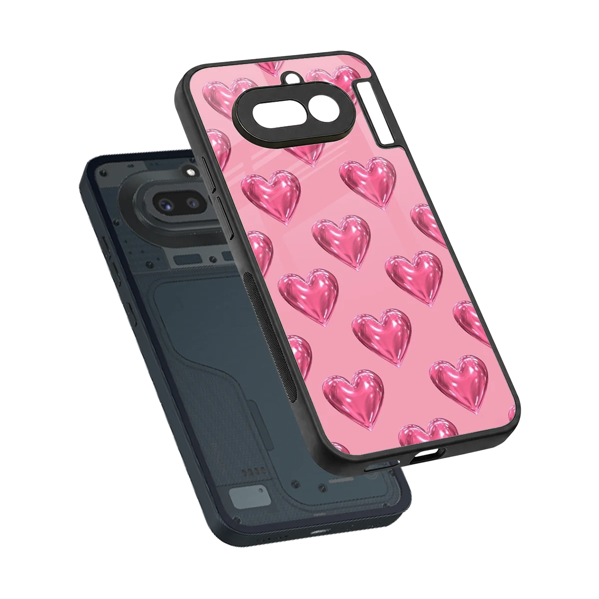 Chrome Blush sleek nothing phone 4a cover with tempered glass back and TPU edges