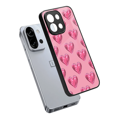 Chrome Blush sleek oneplus 13s cover with tempered glass back and TPU edges