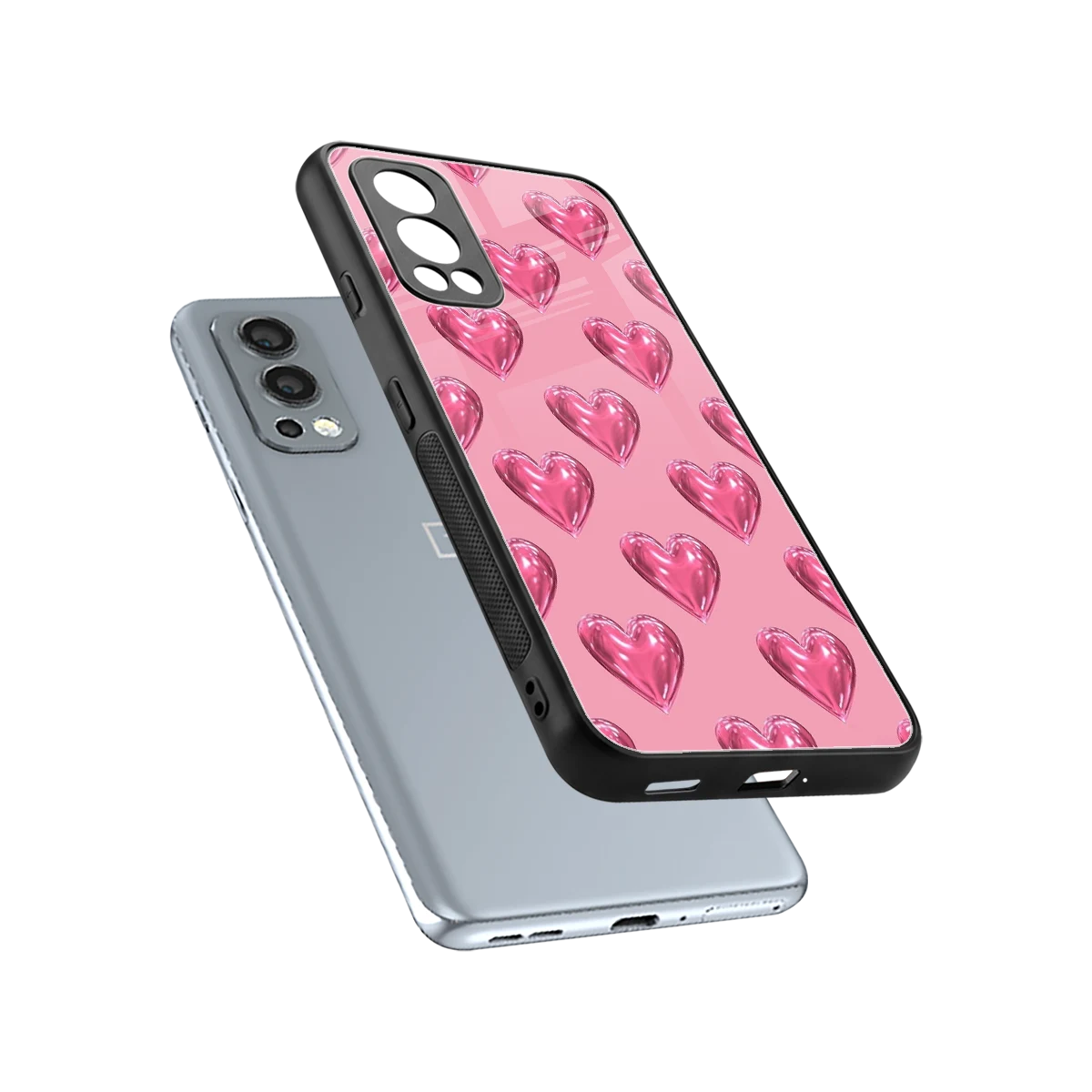 Chrome Blush sleek oneplus nord 2 cover with tempered glass back and TPU edges