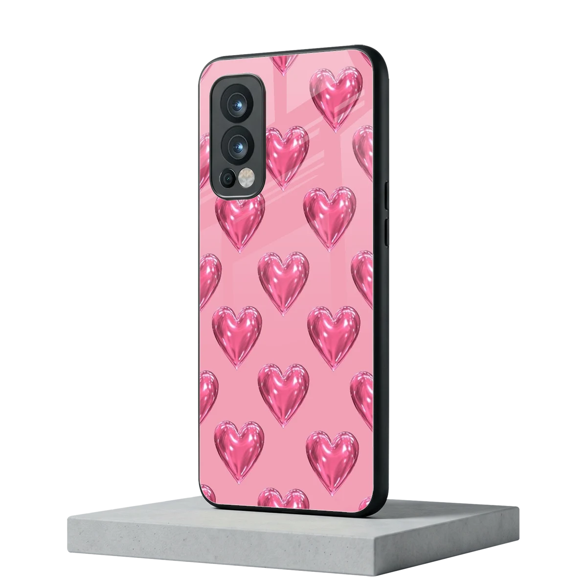 Chrome Blush oneplus nord 2 mobile cover | shockproof glass phone case