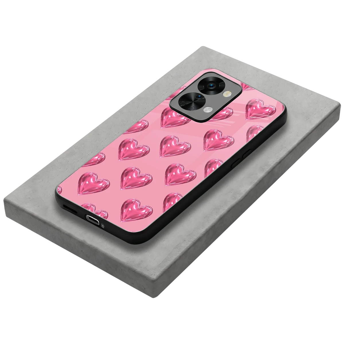 Chrome Blush stylish phone case for oneplus nord 2t | glossy glass and slim fit