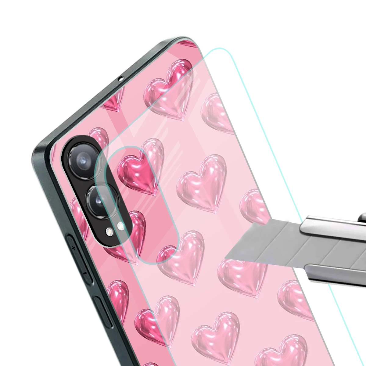 Chrome Blush stylish phone case for oneplus nord ce 4 lite | glossy glass and slim fit