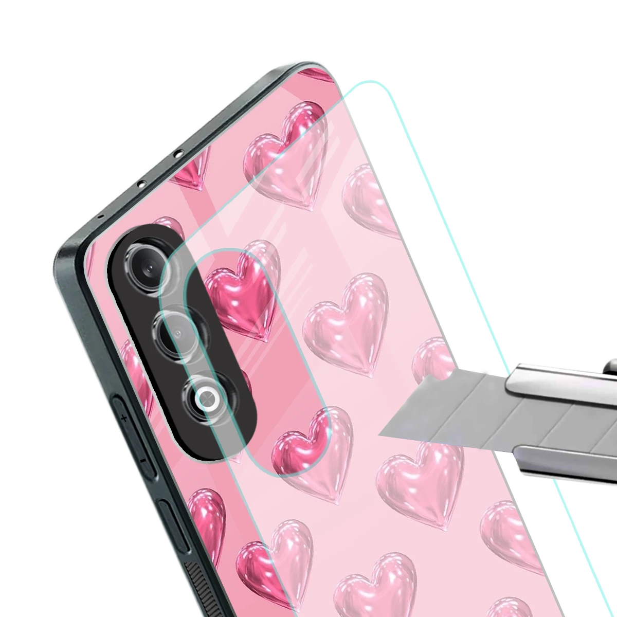 Chrome Blush stylish phone case for oneplus nord ce 4 | glossy glass and slim fit
