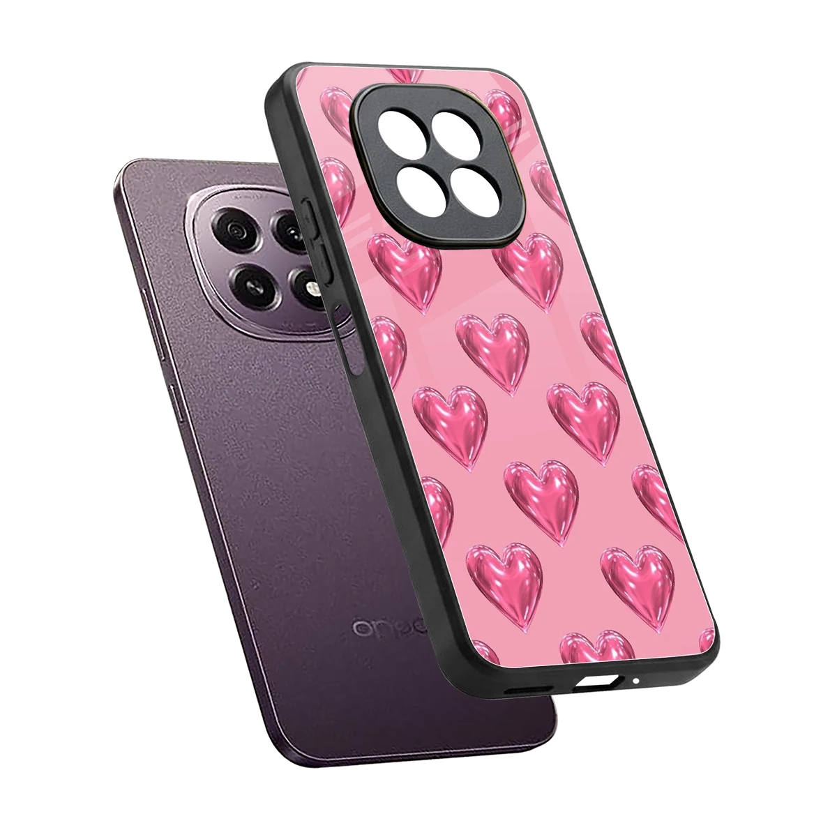 Chrome Blush sleek oppo f29 5g cover with tempered glass back and TPU edges